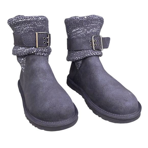 NWT UGG Women’s Cambridge Grey Metallic Pull On Winter Boots Size US 6 - Picture 2 of 8